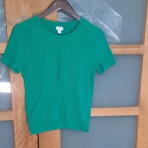 J. Crew Emerald Green Tee Sz S 100% Cotton